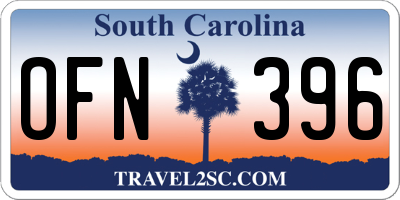 SC license plate OFN396