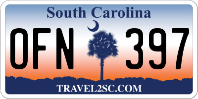 SC license plate OFN397