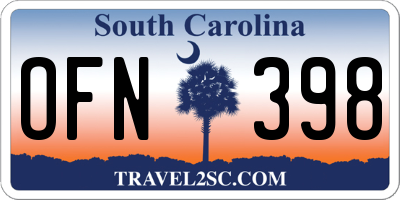 SC license plate OFN398