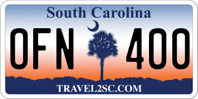 SC license plate OFN400
