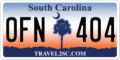 SC license plate OFN404