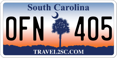 SC license plate OFN405
