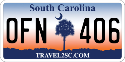 SC license plate OFN406