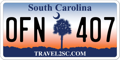 SC license plate OFN407