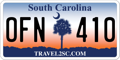 SC license plate OFN410