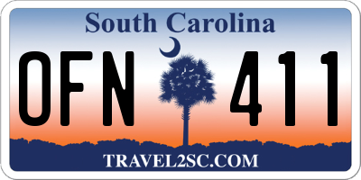 SC license plate OFN411