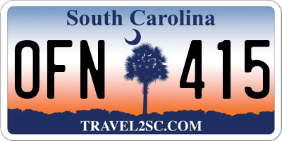 SC license plate OFN415