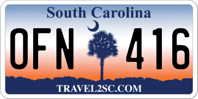 SC license plate OFN416
