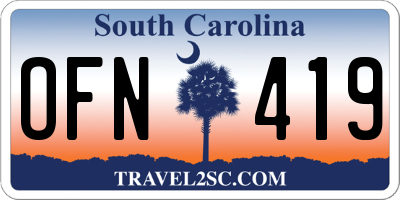 SC license plate OFN419