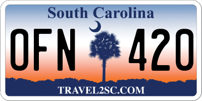 SC license plate OFN420