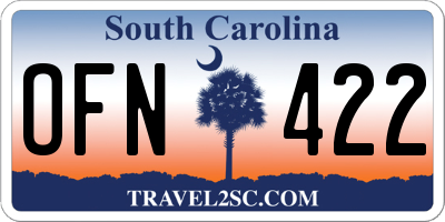 SC license plate OFN422