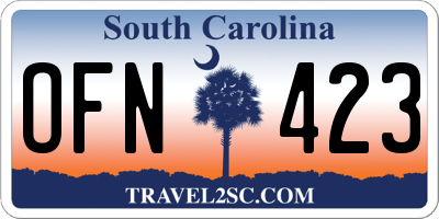 SC license plate OFN423