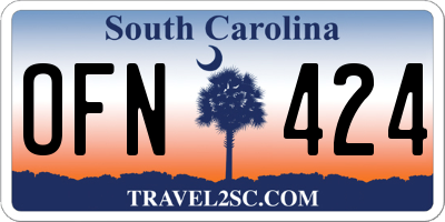 SC license plate OFN424