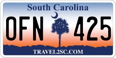 SC license plate OFN425