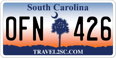 SC license plate OFN426
