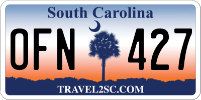 SC license plate OFN427