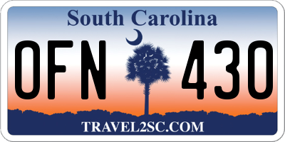 SC license plate OFN430