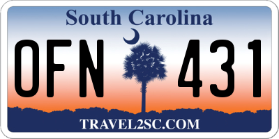 SC license plate OFN431