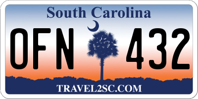 SC license plate OFN432