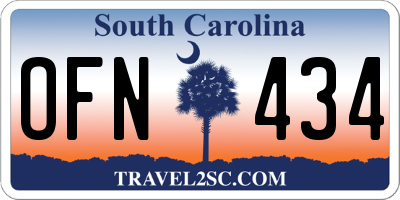 SC license plate OFN434