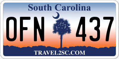 SC license plate OFN437