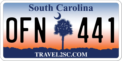 SC license plate OFN441