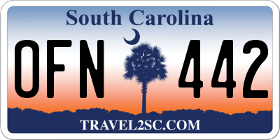 SC license plate OFN442