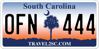 SC license plate OFN444