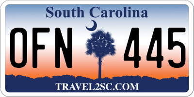 SC license plate OFN445