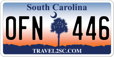 SC license plate OFN446