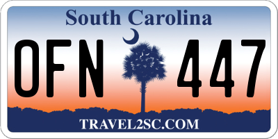 SC license plate OFN447