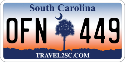 SC license plate OFN449