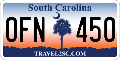 SC license plate OFN450