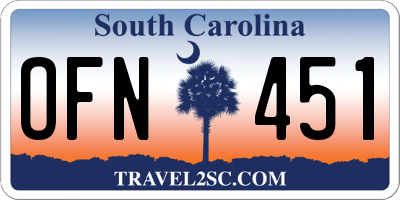 SC license plate OFN451