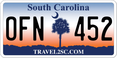 SC license plate OFN452