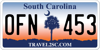 SC license plate OFN453