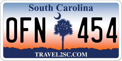 SC license plate OFN454