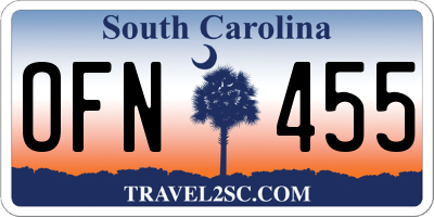 SC license plate OFN455