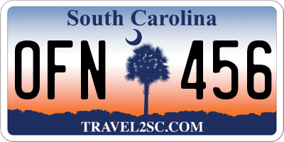 SC license plate OFN456