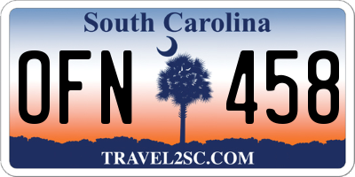 SC license plate OFN458