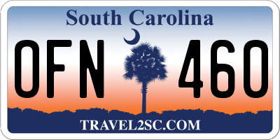 SC license plate OFN460