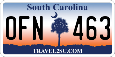 SC license plate OFN463