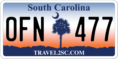 SC license plate OFN477