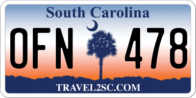 SC license plate OFN478