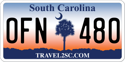 SC license plate OFN480