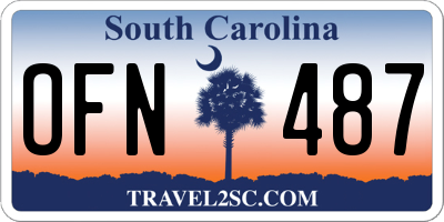 SC license plate OFN487
