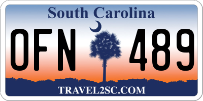 SC license plate OFN489