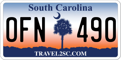 SC license plate OFN490