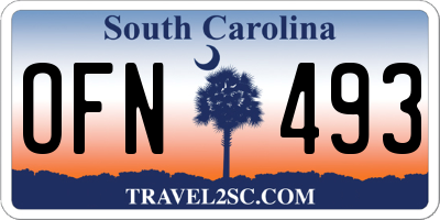 SC license plate OFN493