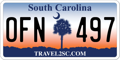 SC license plate OFN497